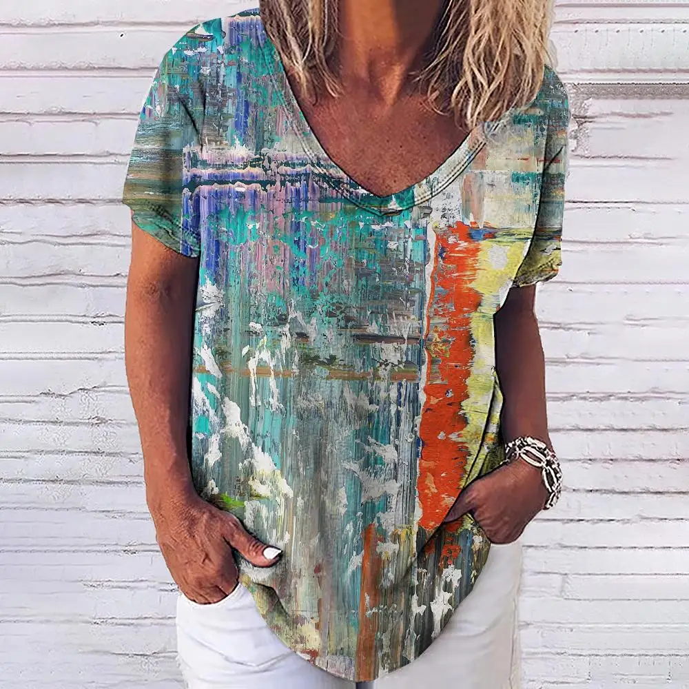 New Women'S T-Shirt Summer Short-Sleeved T-Shirts Retro Oil Painting Print Women'S Harajuku Style Comfortable Tops Y2k Pullover
New Women'S T-Shirt Summer Short-Sleeved T-Shirts Retro Oil Painting Print Women'S Harajuku Style Comfortable Tops Y2k Pullover