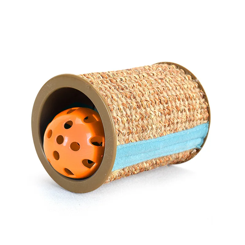 

Sisal Cat Scratching Post Pet Rolling Bell Ring Funny Playing Chew Claw Kitten Toys Interactive Training Small Dog Supplies