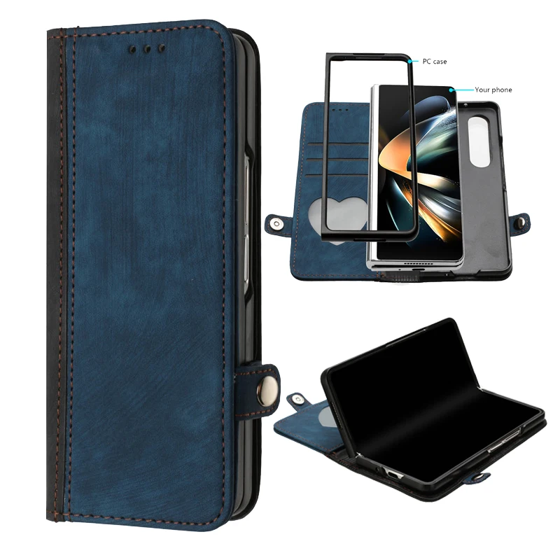 

Flip Etui Leather Case on For Samsung Galaxy Z Fold 4 3 Fold4 Fold3 5G SM-F936 F926 ZFold 4 3 ZFold4 Magnetic Wallet Card Cases