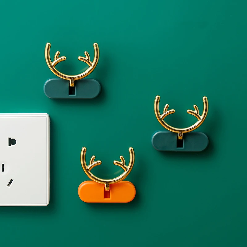 2pcs Creative Antler Hook Plug Hook Data Cable Headphone Cable Storage Hooks Punch-free Plug Holder Wall-mounted Storage Rack
2pcs Creative Antler Hook Plug Hook Data Cable Headphone Cable Storage Hooks Punch-free Plug Holder Wall-mounted Storage Rack