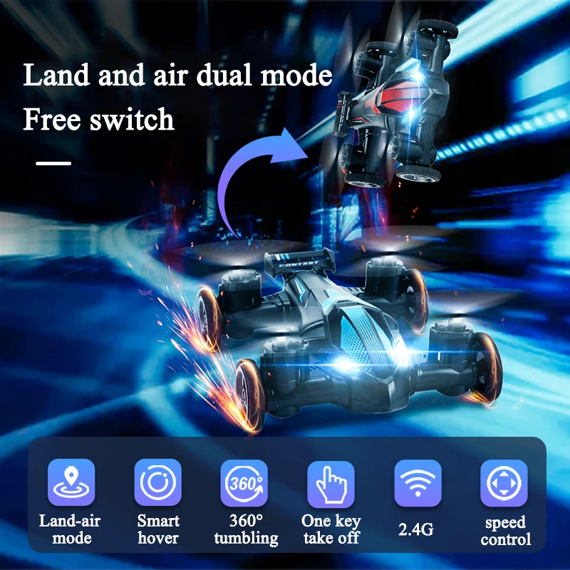 Mini Drone Plane Aircraft Dual-Mode Mini Four-Axis Land-Air Remote Control Aircraft Tumbling Light Unmanned Vehicle Toy
Mini Drone Plane Aircraft Dual-Mode Mini Four-Axis Land-Air Remote Control Aircraft Tumbling Light Unmanned Vehicle Toy