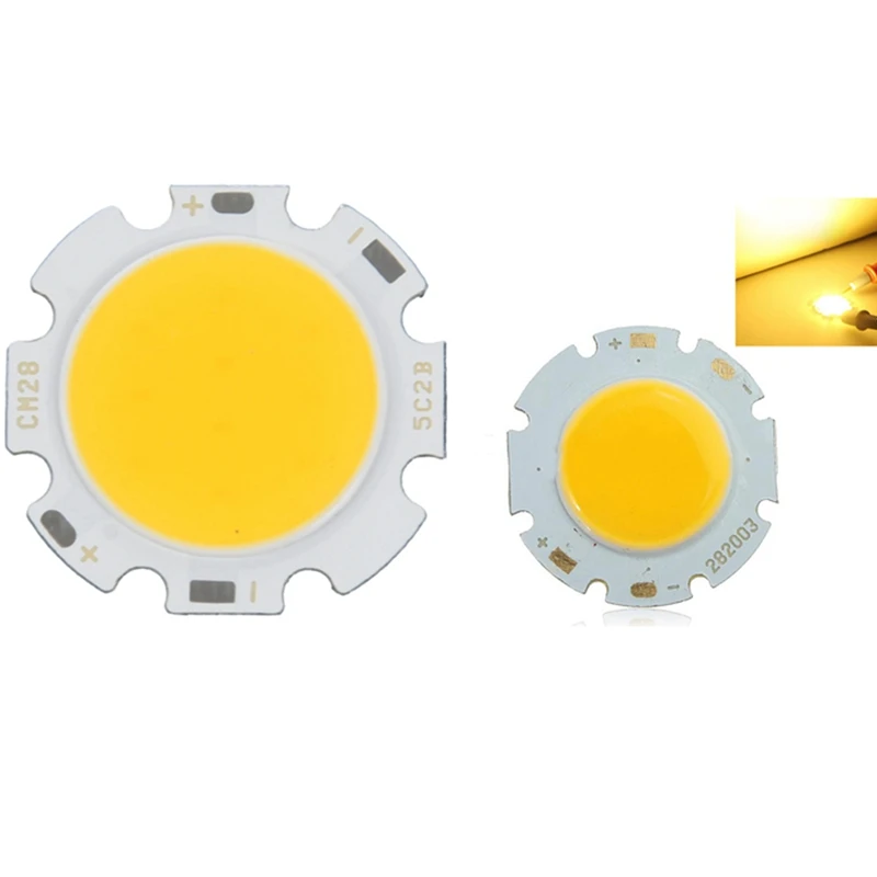 

3W COB High Power Super Lamp Bead LED Chip Warm White Light & 5W Chip Light Round COB LED Light Warm White DC15-17V