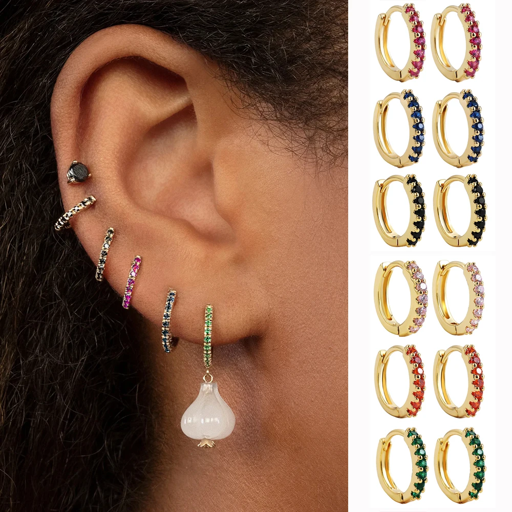 Simple Round Multicolor Zircon Mini Hoop Earrings for Women New Fashion Crystal CZ Cartilage Huggie Earring Piercing Jewelry
Simple Round Multicolor Zircon Mini Hoop Earrings for Women New Fashion Crystal CZ Cartilage Huggie Earring Piercing Jewelry