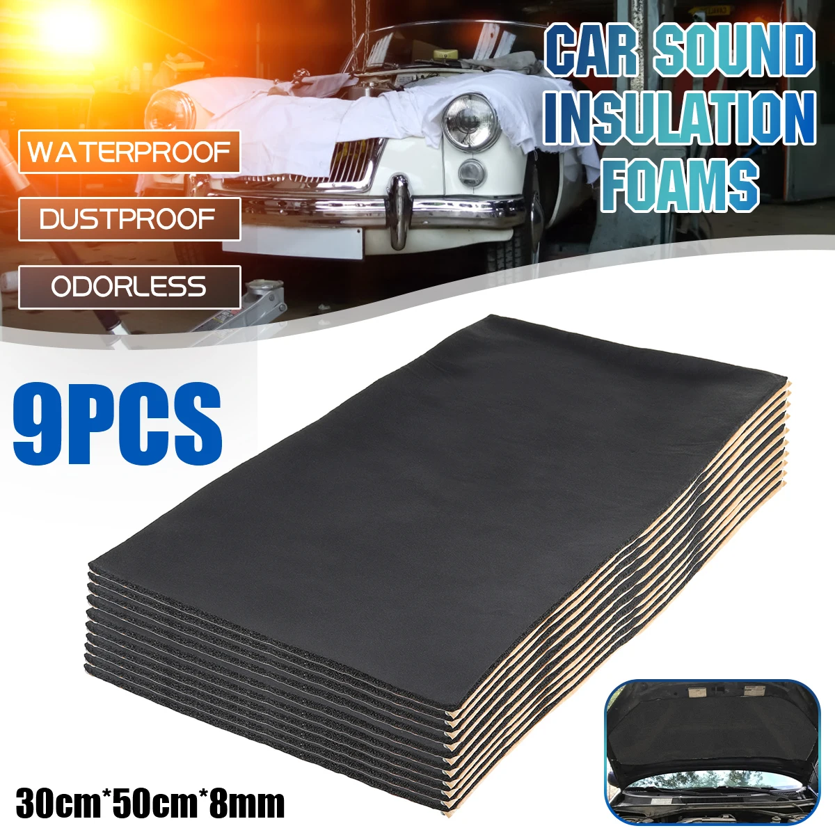 9pcs 30x50cmx0.8cm Car Sound & Heat Insulation Cotton Sound Deadener Deadening Engine Firewall Mat Noise Bonnet Hot Insulation
9pcs 30x50cmx0.8cm Car Sound & Heat Insulation Cotton Sound Deadener Deadening Engine Firewall Mat Noise Bonnet Hot Insulation