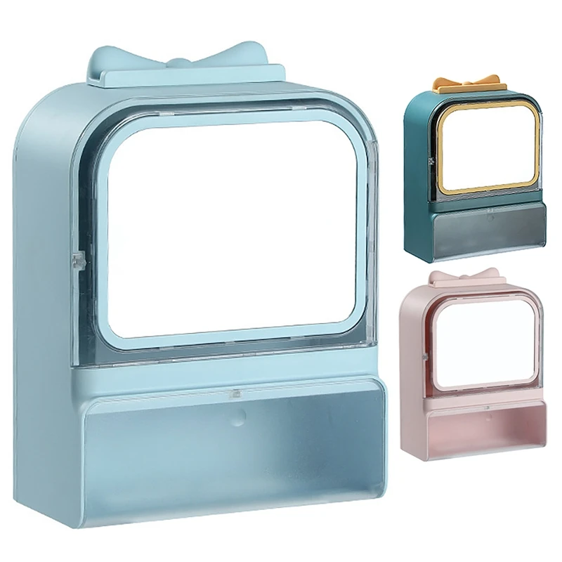 Wall-Mounted Makeup Organizer Punch-Free Bathroom Tissue Storage Box Dustproof And Waterproof Bathroom Jewelry Rack 
Wall-Mounted Makeup Organizer Punch-Free Bathroom Tissue Storage Box Dustproof And Waterproof Bathroom Jewelry Rack