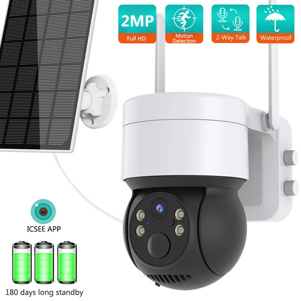 Solar Camera Wifi Outdoor Surveillance PIR Human Detection 1080P 2MP ICSEE Solar Panel Wireless Rechargeable Battery IP Camera
Solar Camera Wifi Outdoor Surveillance PIR Human Detection 1080P 2MP ICSEE Solar Panel Wireless Rechargeable Battery IP Camera