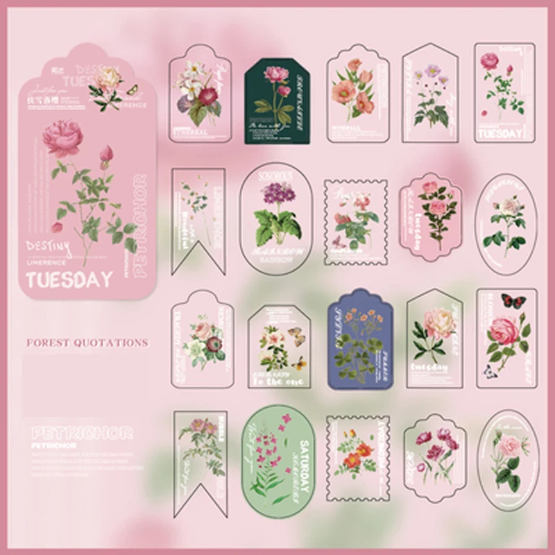 40 PCS /bag Fresh Forest Flowers Frost DIY Decorative Stickers Home Art Decoration
40 PCS /bag Fresh Forest Flowers Frost DIY Decorative Stickers Home Art Decoration