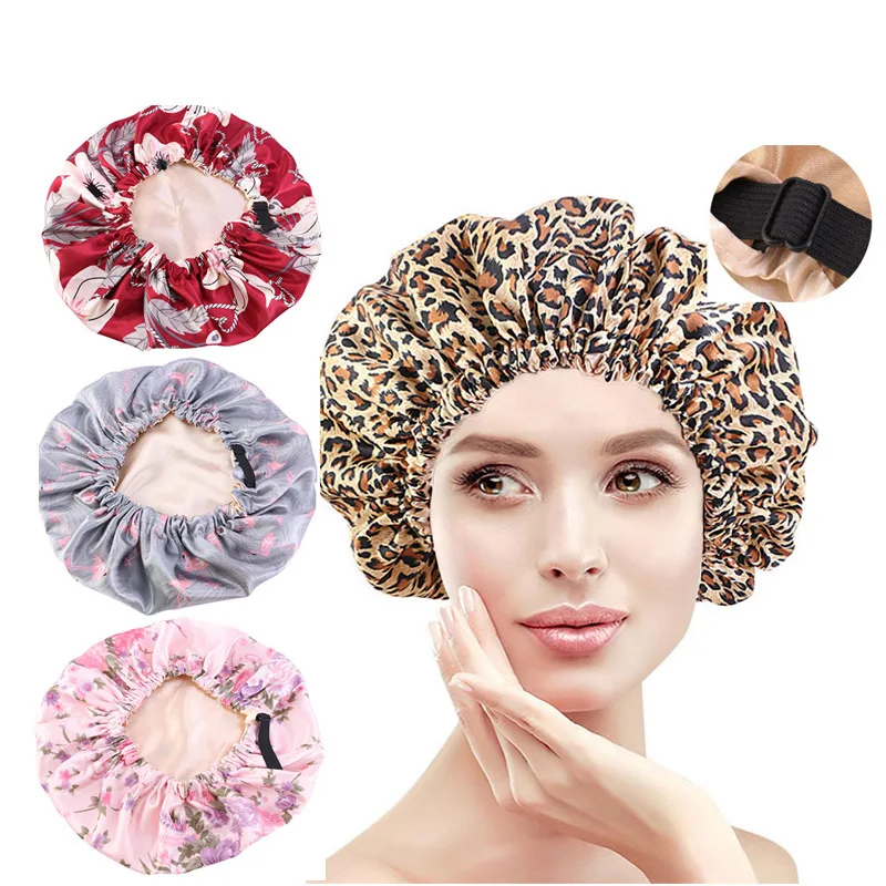Satin Print Double Nightcap Invisible Flat Adjustment Buckle Shower Cap Beauty Salon Cap
Satin Print Double Nightcap Invisible Flat Adjustment Buckle Shower Cap Beauty Salon Cap