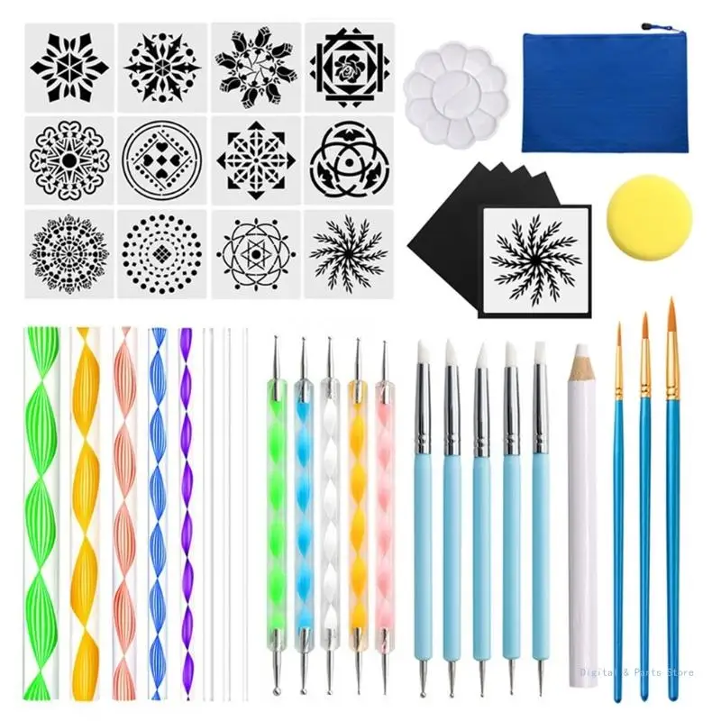 M17F Set of 42 PCS Mandala Pottery Rock Stone Dotting Tool Mandala Painting Tools with Zippered Storage Bag
M17F Set of 42 PCS Mandala Pottery Rock Stone Dotting Tool Mandala Painting Tools with Zippered Storage Bag