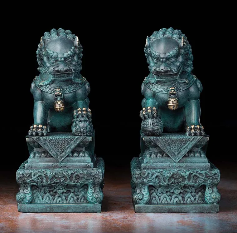 A pair bronze lions kylin # Limited Edition TOP Handmade Sculpture Exorcise evil spirit home company office propitious Ornament 
A pair bronze lions kylin # Limited Edition TOP Handmade Sculpture Exorcise evil spirit home company office propitious Ornament