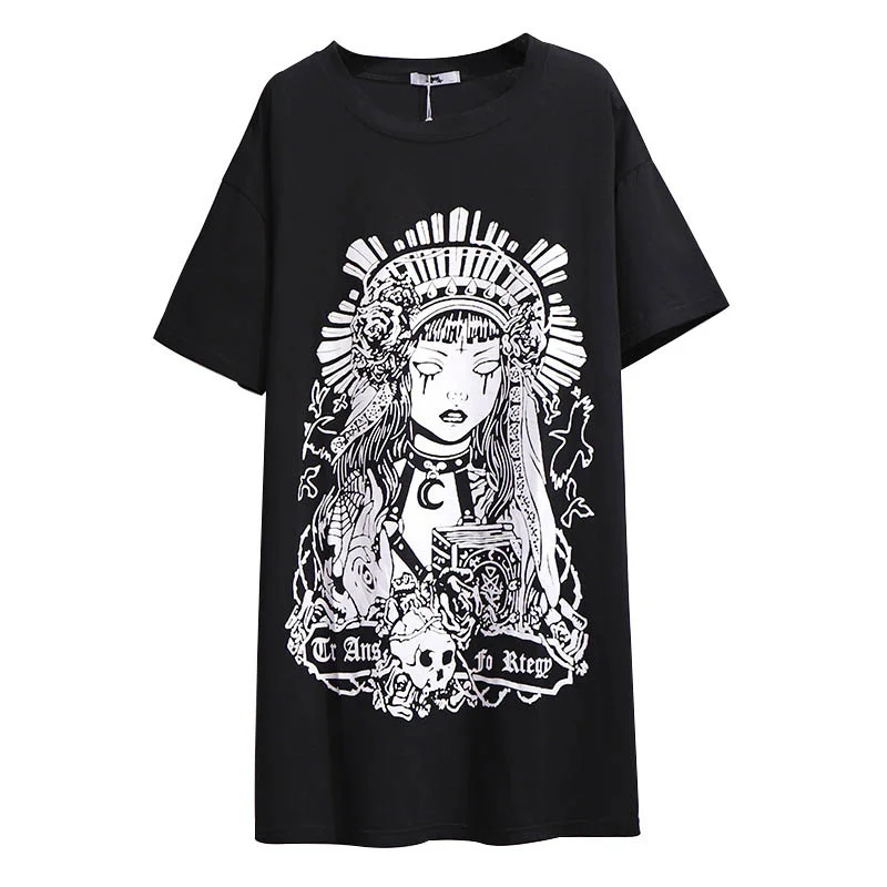 Women's Size 150Kg Summer Plus Black Wind Witch Print T-Shirt Bust 157cm 6XL 7XL 8XL 9XL 10XL Loose Long O-Neck Short Sleeve Top
Women's Size 150Kg Summer Plus Black Wind Witch Print T-Shirt Bust 157cm 6XL 7XL 8XL 9XL 10XL Loose Long O-Neck Short Sleeve Top