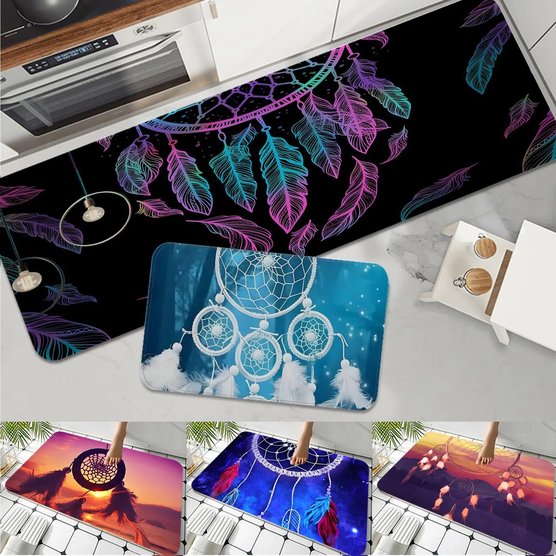 Dreamcatcher Feather Hallway Carpet Anti-slip Absorb Water Long Strip Cushion Bedroon Mat Bedside Mats
Dreamcatcher Feather Hallway Carpet Anti-slip Absorb Water Long Strip Cushion Bedroon Mat Bedside Mats