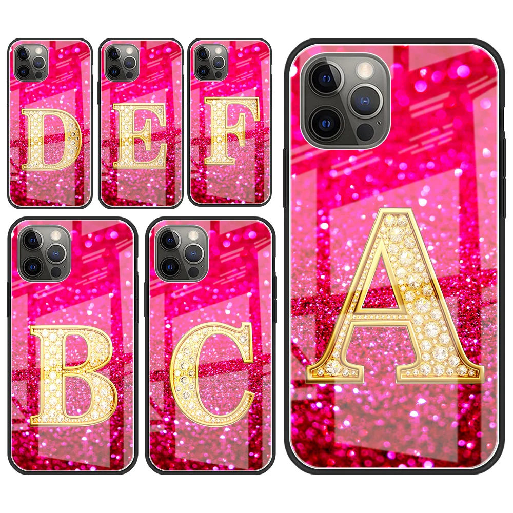 Glass Phone Case for iPhone 13 11 12 Pro 7 XR X 6 Plus 6S 8 XS Max SE Soft Edge Tempered Mobile Cover Gold Pink Letter
Glass Phone Case for iPhone 13 11 12 Pro 7 XR X 6 Plus 6S 8 XS Max SE Soft Edge Tempered Mobile Cover Gold Pink Letter