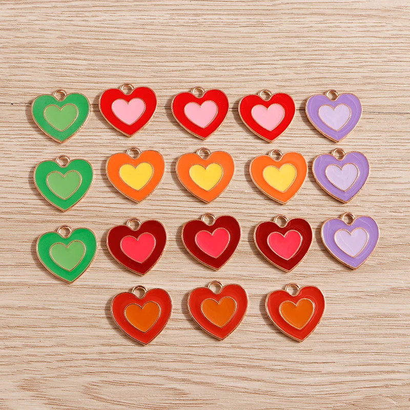10pcs 20x19mm Cute Enamel Love Heart Charms for Jewelry Making Drop Earrings Pendants Necklaces DIY Bracelets Crafts Supplies
10pcs 20x19mm Cute Enamel Love Heart Charms for Jewelry Making Drop Earrings Pendants Necklaces DIY Bracelets Crafts Supplies