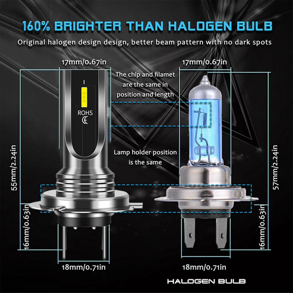 2pcs CSP H7 LED Headlight Replace Xenon Hi/Low Kit Bulbs Beam 6000K Canbus Error Free Leds-CSP Flip Chips 360 Degrees 12V-24V
2pcs CSP H7 LED Headlight Replace Xenon Hi/Low Kit Bulbs Beam 6000K Canbus Error Free Leds-CSP Flip Chips 360 Degrees 12V-24V