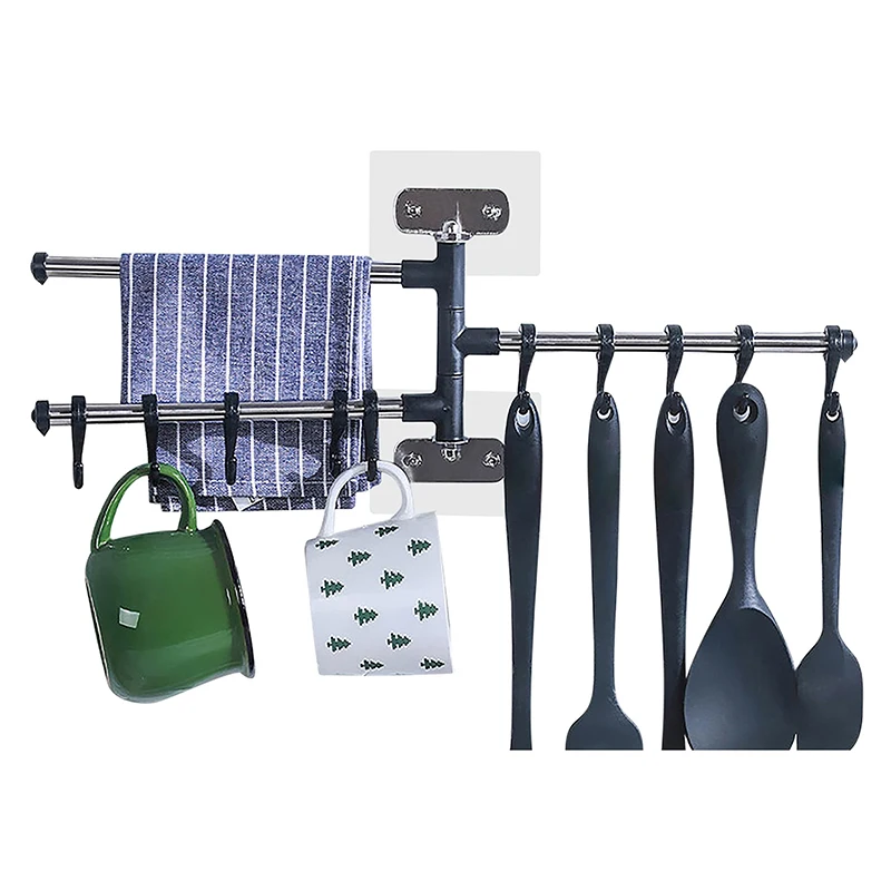 Настенная вешалка с крючками для кухонных полотенец 
Настенная вешалка с крючками для кухонных полотенец