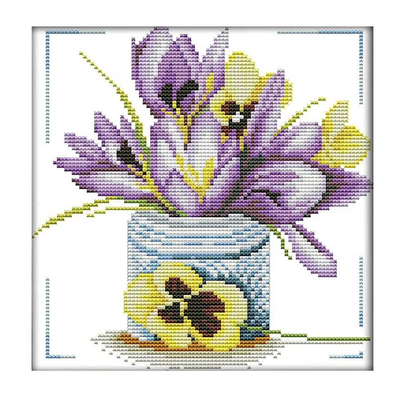 Cross Stitch Kits Stamped Of Embroidery Starter Kits Beginners DIY DMC Embroidery 11CT 10.6 X11.4 Inch-Small Pot Crocus
Cross Stitch Kits Stamped Of Embroidery Starter Kits Beginners DIY DMC Embroidery 11CT 10.6 X11.4 Inch-Small Pot Crocus