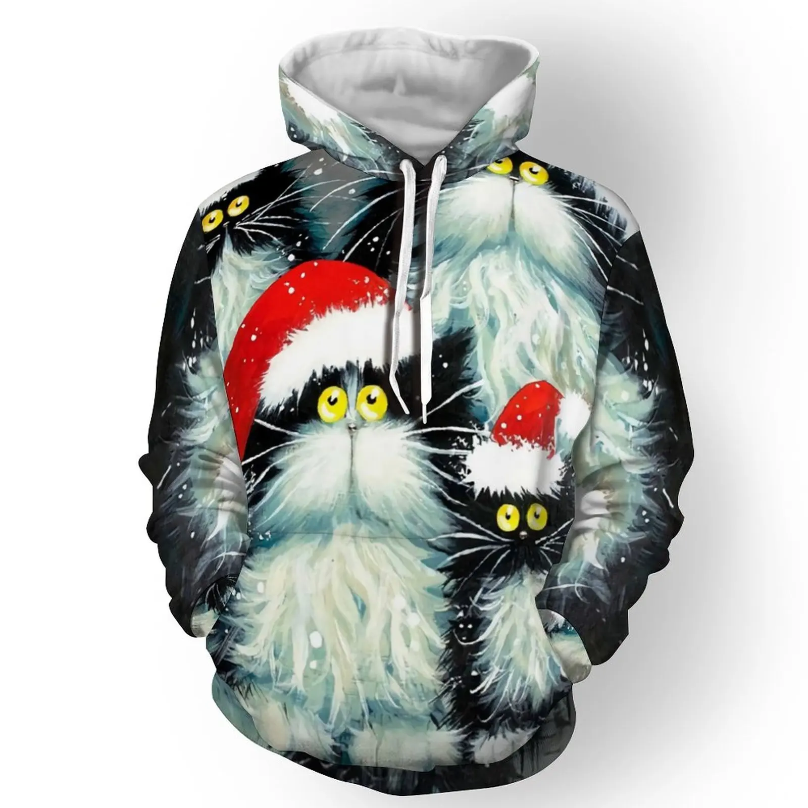 2022 New Happy Cat Christmas Digital Printing Couple Long-Sleeved Hooded Sweater Loose Casual Fall/Winter Women's Sweaters
2022 New Happy Cat Christmas Digital Printing Couple Long-Sleeved Hooded Sweater Loose Casual Fall/Winter Women's Sweaters