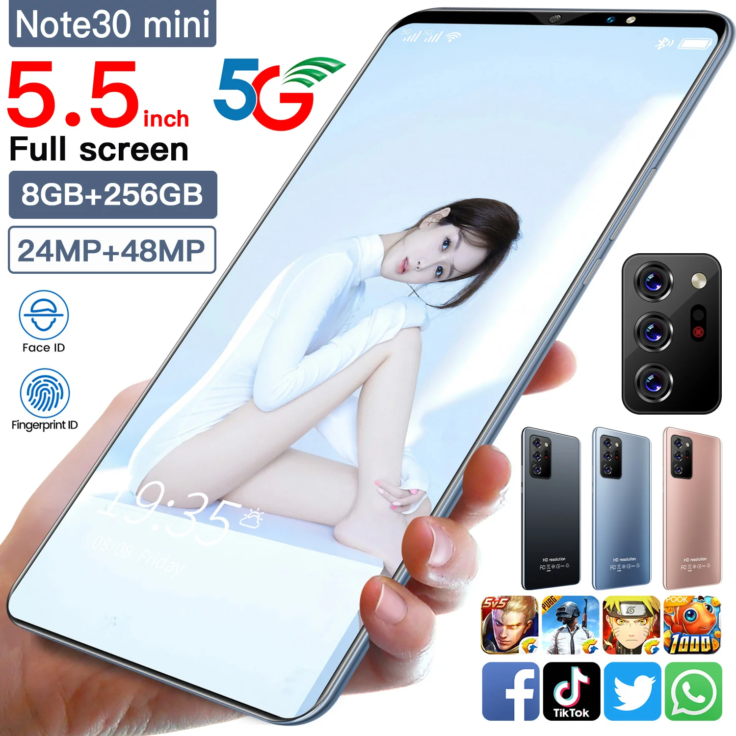 Note30mini смартфон с 5,5-дюймовым дисплеем, процессором MT6889, ОЗУ 6 ГБ, ПЗУ 5,5 ГБ, 16 + 32 МП, Android
Note30mini смартфон с 5,5-дюймовым дисплеем, процессором MT6889, ОЗУ 6 ГБ, ПЗУ 5,5 ГБ, 16 + 32 МП, Android