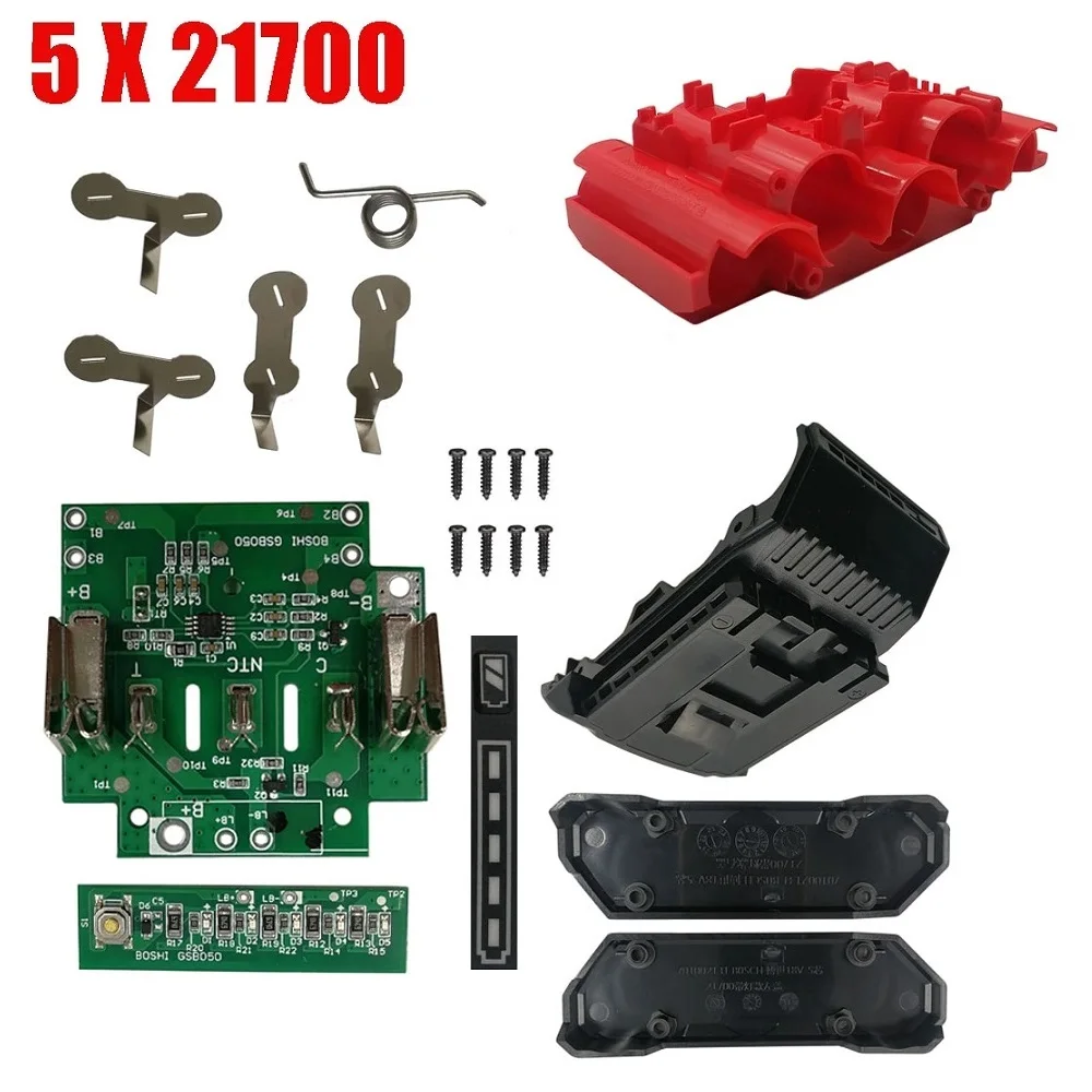 For Bosch BAT609 BAT609G BAT618 Lithium Battery 18V 21700 DIY Li-Ion Battery Plastic Case PCB Charging Protection Circuit Board
For Bosch BAT609 BAT609G BAT618 Lithium Battery 18V 21700 DIY Li-Ion Battery Plastic Case PCB Charging Protection Circuit Board