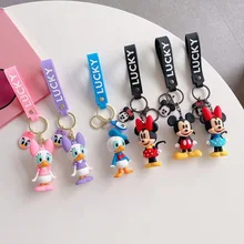 Disney Mickey Mouse Clubhouse Cartoon Anime Pendant Pvc Keychain Holder Car Keyring Mobile Phone Bag Hanging Jewelry Kids Gifts