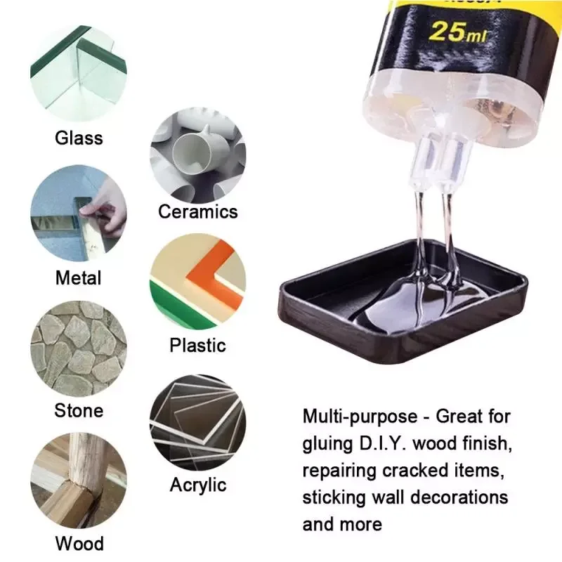2023NEW 25/4ml AB Glue Super Strong Glue Metal Wood Repairing Adhesive Glue Household High Strength Waterproof Multipurpose Glue
2023NEW 25/4ml AB Glue Super Strong Glue Metal Wood Repairing Adhesive Glue Household High Strength Waterproof Multipurpose Glue