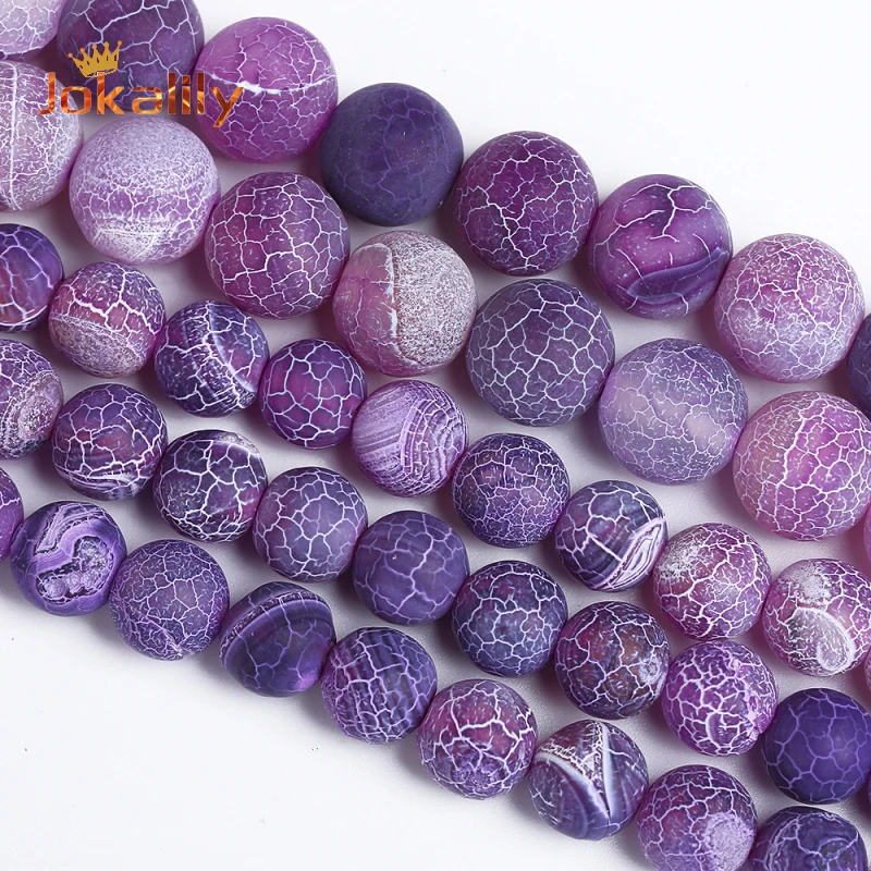 Natural Frost Cracked Purple Agates Round Loose Beads For Jewelry Making DIY Diy Bracelet Necklace 4 6 8 10 12mm 15" Wholesale
Natural Frost Cracked Purple Agates Round Loose Beads For Jewelry Making DIY Diy Bracelet Necklace 4 6 8 10 12mm 15" Wholesale