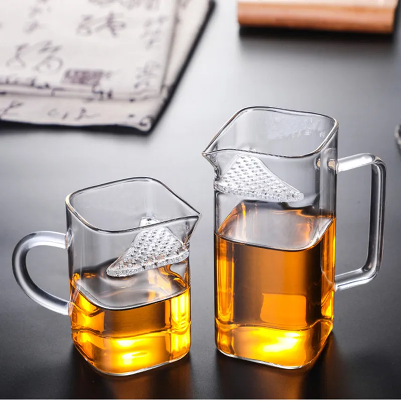 

Креативная квадратная прозрачная стеклянная чайная чашка с фильтром, кофейная кружка, маленькая чайная кружка, чайный горшок, посуда для на...