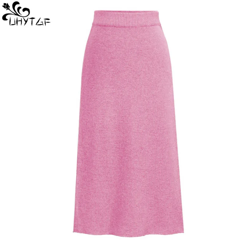 UHYTGF Spring Autumn Mid-Skirts For Women Large Size Woollen Slit Bag Buttock One-Step Skirt Elastic Waist S-8XL Women Skirt 143 
UHYTGF Spring Autumn Mid-Skirts For Women Large Size Woollen Slit Bag Buttock One-Step Skirt Elastic Waist S-8XL Women Skirt 143