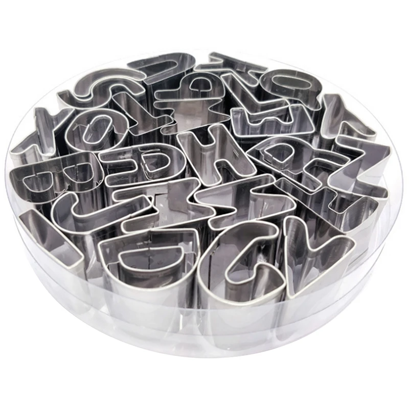 

A50I Stainless Steel Alphabet Letter Cookie Cutters Mold Biscuit Number Cutter Set Cake Decorating Moulds Fondant Cutter Set