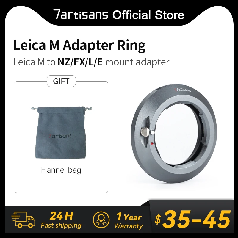 

7artisans Leica M Mount Lens to L Adapter ring Aluminum alloy Compatible with Panasonic S1 S1H Leica SL SL2 TL Leica T Sigma fp