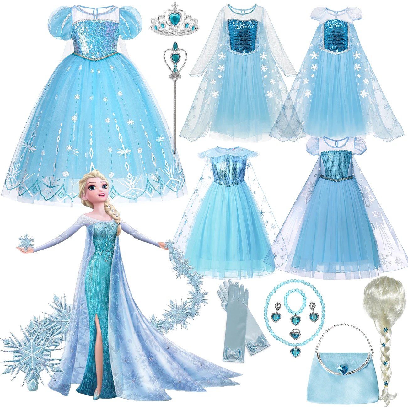 Frozen 1&2 Anna Elsa Princess Dress For Girl Birthday Party Tulle Prom Gown Kids Christmas Cosplay Snow Queen Disney Costume
Frozen 1&2 Anna Elsa Princess Dress For Girl Birthday Party Tulle Prom Gown Kids Christmas Cosplay Snow Queen Disney Costume