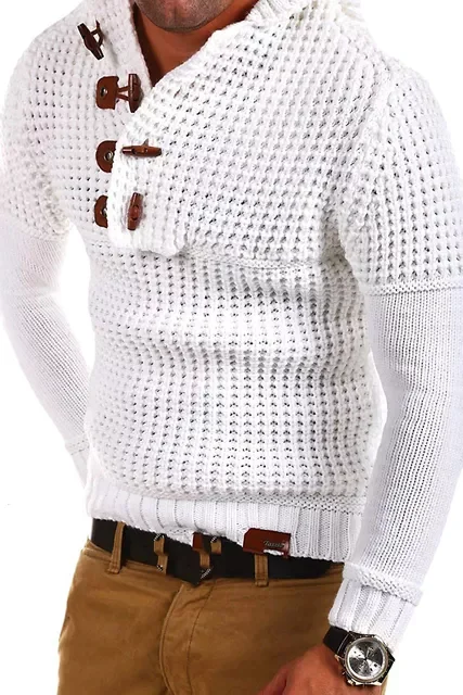 NEW IN New Men's Knitted Twist Sweater Male Button Turtleneck Hooded Slim Fit Sweaters Autumn Long Sleeve Solid Color Pullov
NEW IN New Men's Knitted Twist Sweater Male Button Turtleneck Hooded Slim Fit Sweaters Autumn Long Sleeve Solid Color Pullov