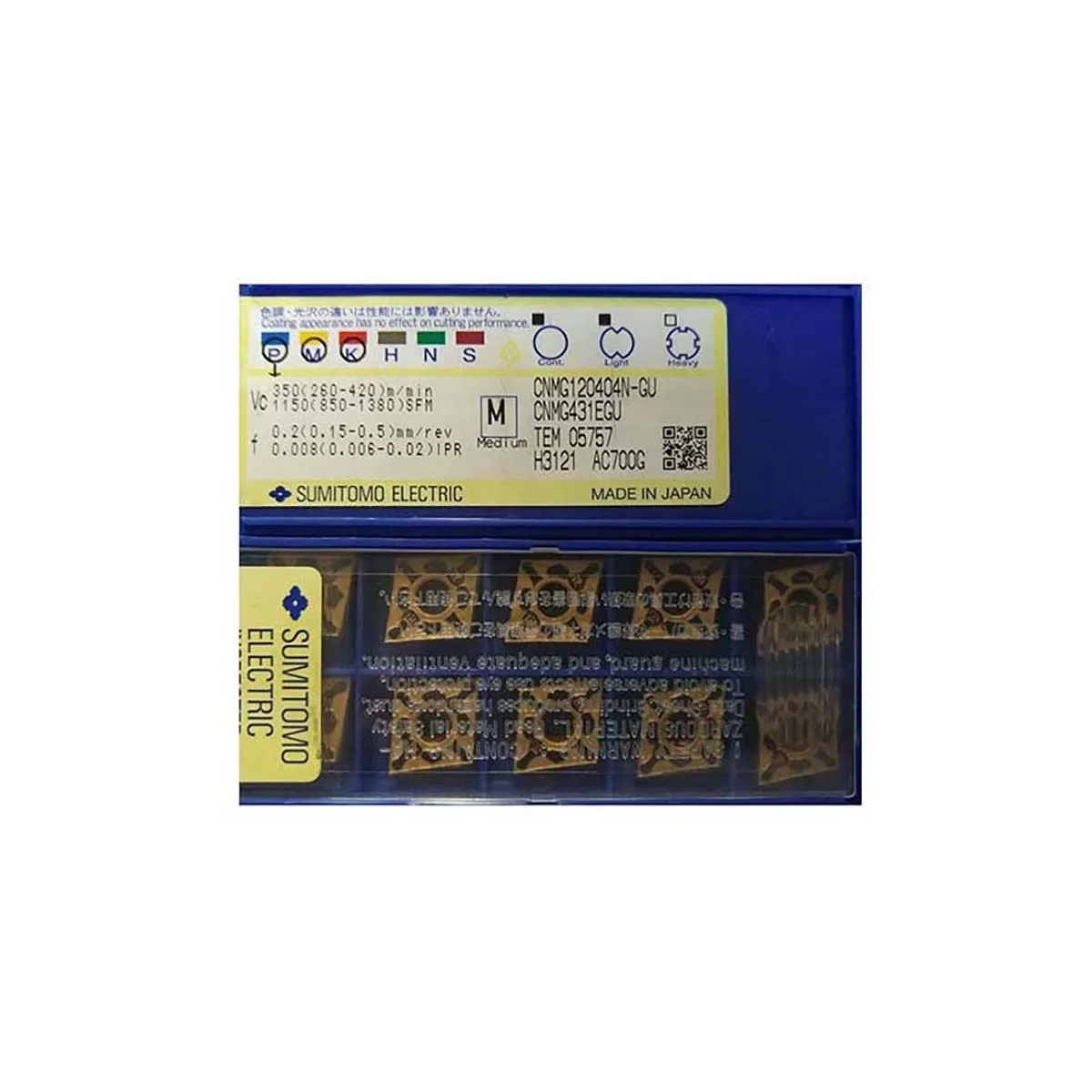 SUMITOMO 100% Original CNMG CNMG190612N CNMG120412N CNMG120408N CNMG120404N CNMG160616N UZ SU AC700G Carbide Turning Inserts
SUMITOMO 100% Original CNMG CNMG190612N CNMG120412N CNMG120408N CNMG120404N CNMG160616N UZ SU AC700G Carbide Turning Inserts
