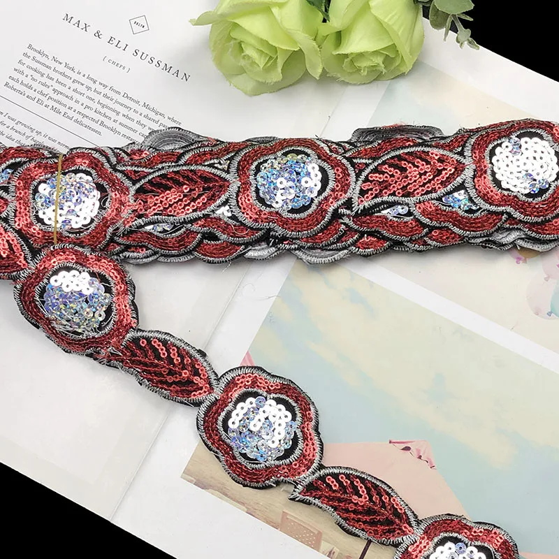 1 ярд вышитая тесьма с блестками и цветами для свадебного платья
1 ярд вышитая тесьма с блестками и цветами для свадебного платья