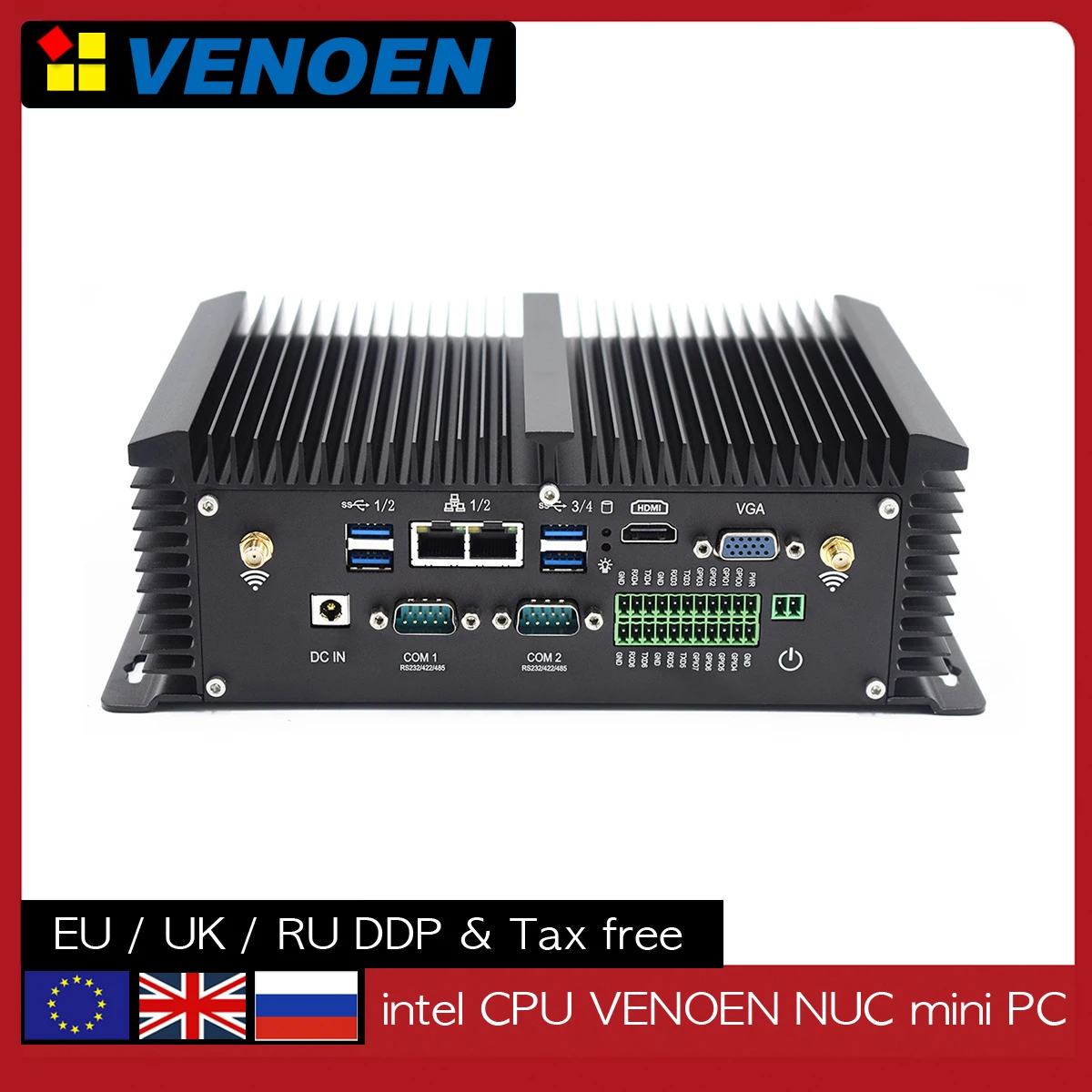 

ITX Mini PC Intel Core i7 8550U i5 8250U 7200U RS232/422/485 COM VGA Linux Tiny Client Industrial Fanless Computer SIM Card 4GWi