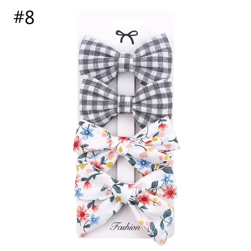 N80C 3/4PCS Girls Bow Hair Clip Set Bowknot Fabric Hairpins Hairstyle Accessories Sweet Floral Hair Barrettes for Toddlers
N80C 3/4PCS Girls Bow Hair Clip Set Bowknot Fabric Hairpins Hairstyle Accessories Sweet Floral Hair Barrettes for Toddlers