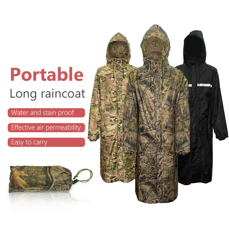 

VILEAD New Rainwear Camo Poncho Army Tactical Raincoat Conjoint Adult Men's Jacket Suit Travel Rain Gears Outdoor Camping Hiking