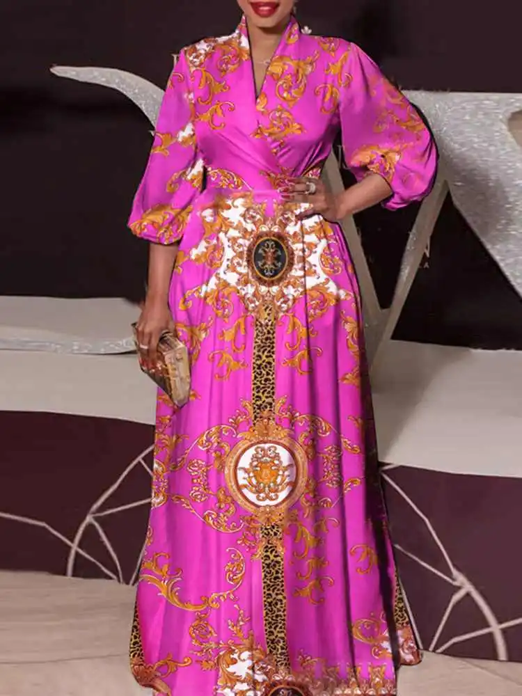 VONDA Bohemian Women Long Dress Sexy V Neck Lantern Sleeve Vintage Printed Pleated Party Sundress Casual Summer Beach Maxi Robe
VONDA Bohemian Women Long Dress Sexy V Neck Lantern Sleeve Vintage Printed Pleated Party Sundress Casual Summer Beach Maxi Robe