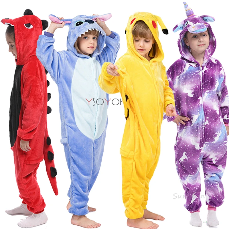 

Children Kigurumi Unicorn Pajamas Kids Baby Animal Overalls Jumpsuit Onesie Panda Pajama Sleepwear Girls Cosplay Pyjama Pijamas