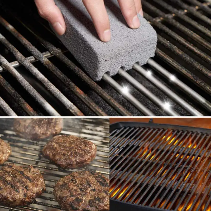 

BBQ Grill Cleaning Brick Block BBQ Racks Stains Grease Cleaner Tool Grey Kitchen Gadgets Barbecue Cleaning Stone KitchenTool