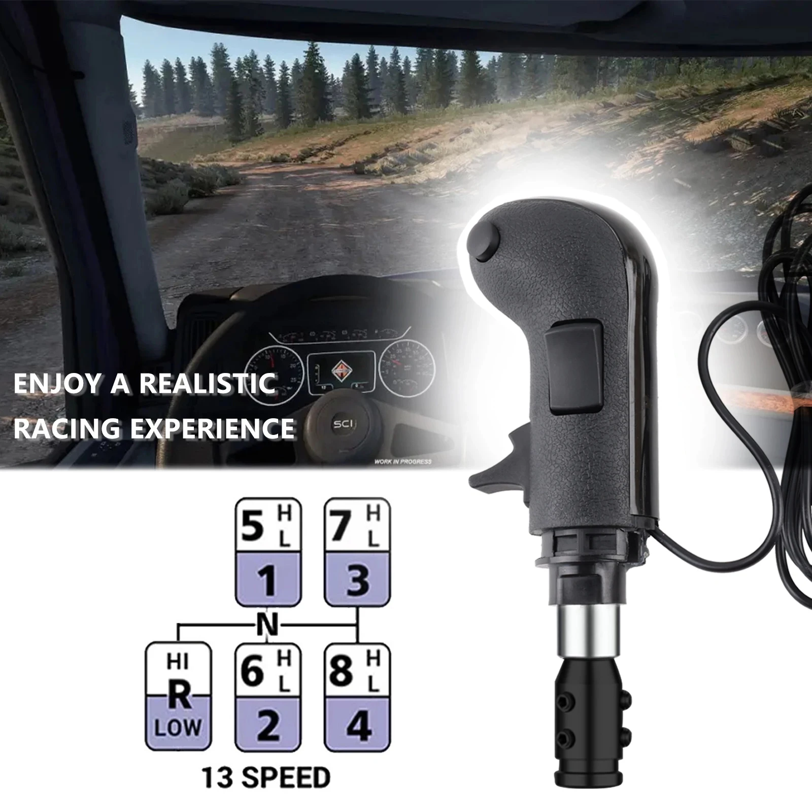USB Gearshift Knob for Logitech G923 G29 G27 G25 TH8A for ETS2&ATS Euro Truck High Low Gear Simulator Shifter
USB Gearshift Knob for Logitech G923 G29 G27 G25 TH8A for ETS2&ATS Euro Truck High Low Gear Simulator Shifter