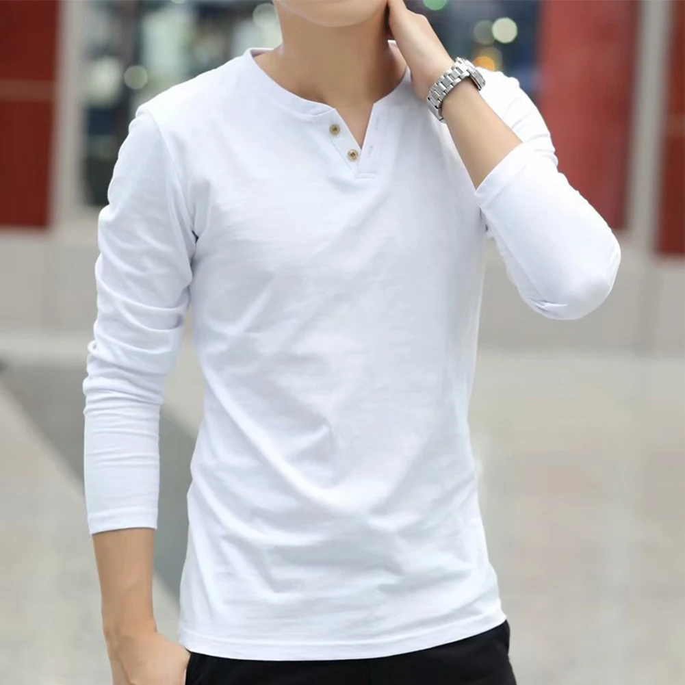 Long Sleeve T Shirt Men Casual Pullover Basic Shirt Male Fashion Solid Tops V-neck Tee Shirts Spring
Long Sleeve T Shirt Men Casual Pullover Basic Shirt Male Fashion Solid Tops V-neck Tee Shirts Spring