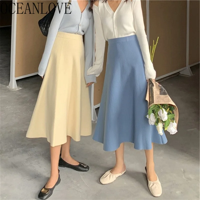 Autumn Winter Skirts Women Solid Knitting Elegant A-line aldas Largas High Waist Vintage Oice Lady 2022 Jupe emme
Autumn Winter Skirts Women Solid Knitting Elegant A-line aldas Largas High Waist Vintage Oice Lady 2022 Jupe emme