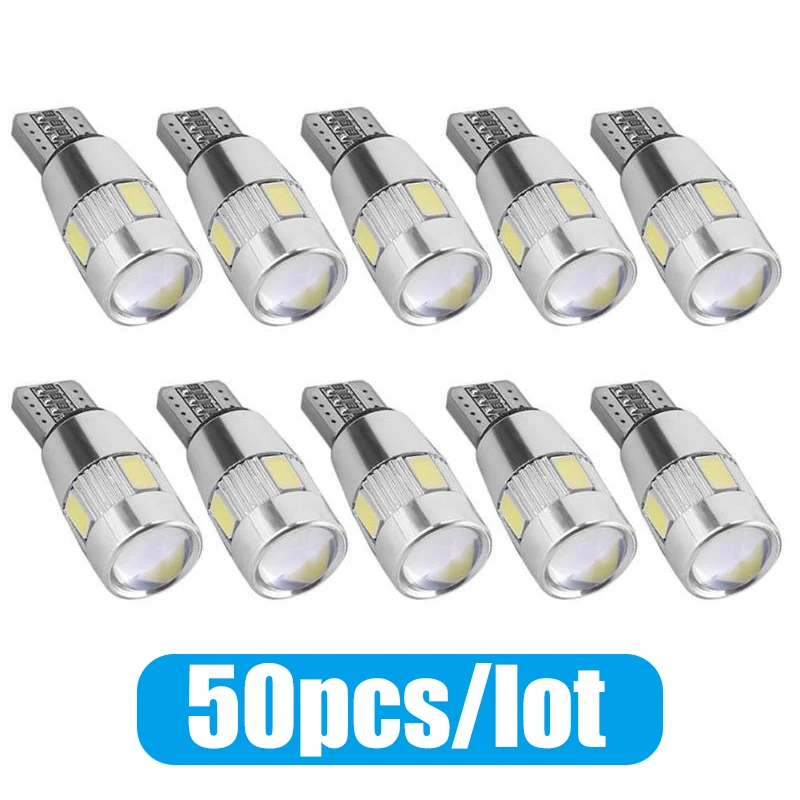 50PCS T10 W5W 5630 6SMD LED Car Parking Lights WY5W 168 501 2825 Auto Wedge Turn Side Bulbs Car Interior Reading Dome Lamp
50PCS T10 W5W 5630 6SMD LED Car Parking Lights WY5W 168 501 2825 Auto Wedge Turn Side Bulbs Car Interior Reading Dome Lamp
