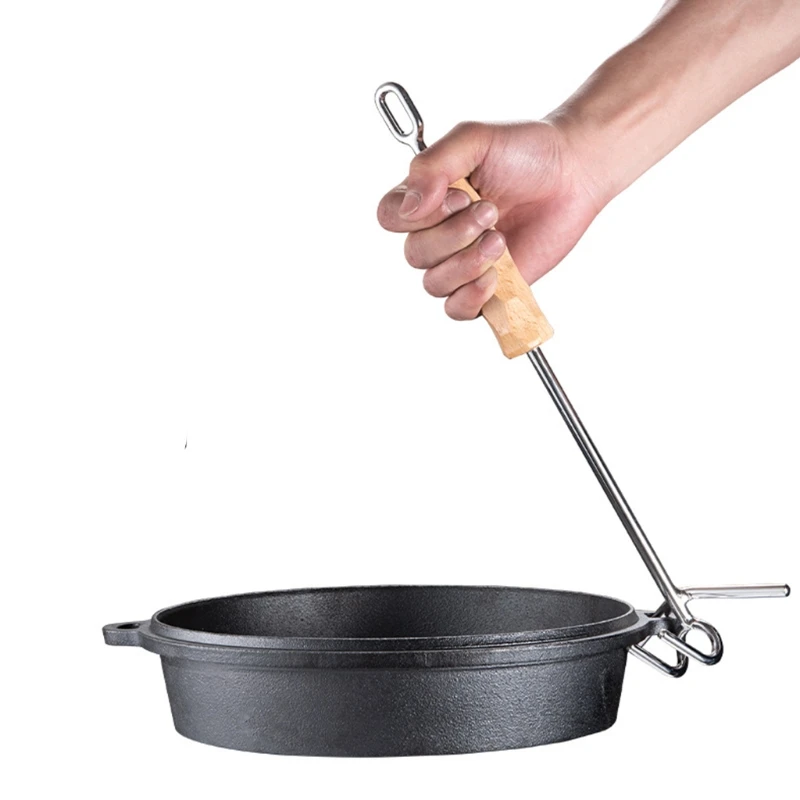 Oven Lid Lifter Stainless Steel Double Hook Oven Lid Wooden Handle Lifter Tool Anti-rust Lifter Camping Hiking Equipment 24BD
Oven Lid Lifter Stainless Steel Double Hook Oven Lid Wooden Handle Lifter Tool Anti-rust Lifter Camping Hiking Equipment 24BD