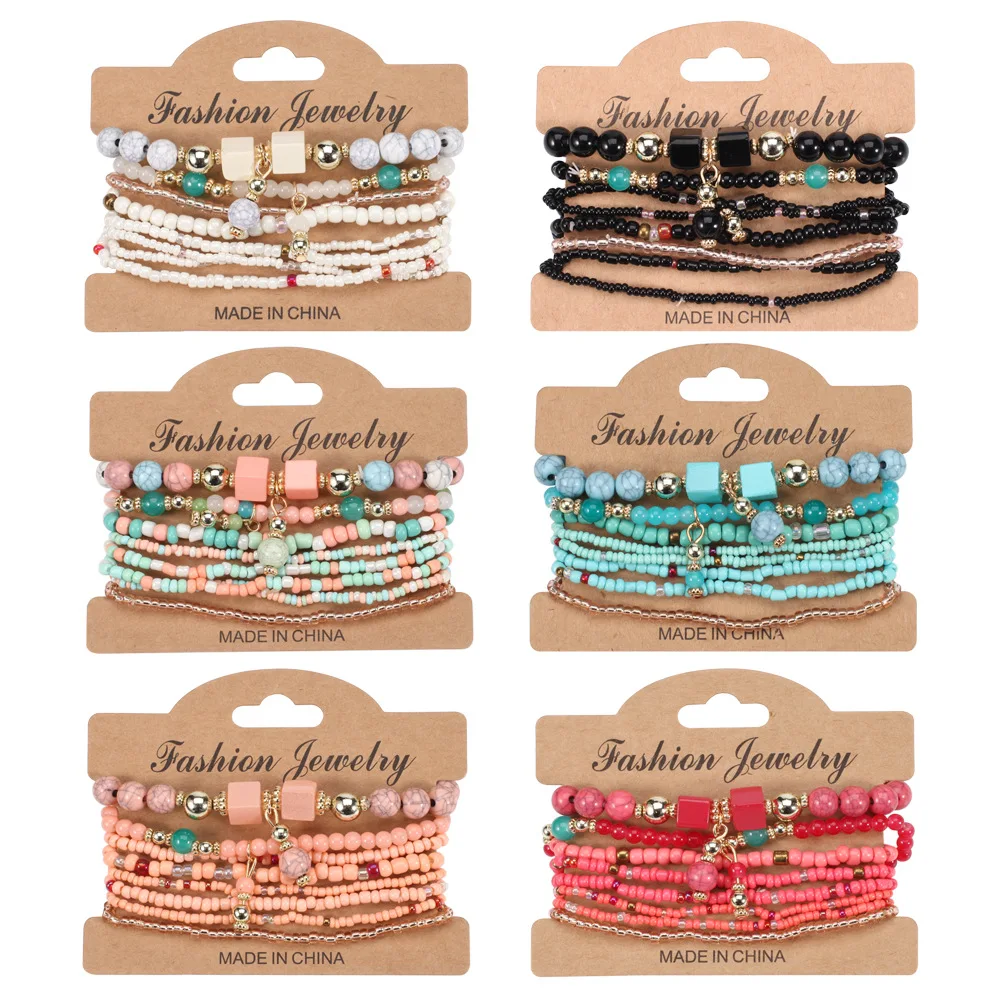 Bohemian Handmade Beads Bracelet Set for Women Summer Colorful Beaded Chain Bangle Girls Boho Acrylic Jewelry Accessories Pulser
Bohemian Handmade Beads Bracelet Set for Women Summer Colorful Beaded Chain Bangle Girls Boho Acrylic Jewelry Accessories Pulser
