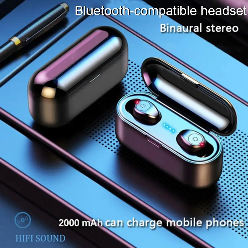 TWS F9 Wireless Earbuds Waterproof Binaural Stereo ABS Bluetooth-compatible 5.0 True Wireless Stereo In-ear Earphones for Sports
TWS F9 Wireless Earbuds Waterproof Binaural Stereo ABS Bluetooth-compatible 5.0 True Wireless Stereo In-ear Earphones for Sports