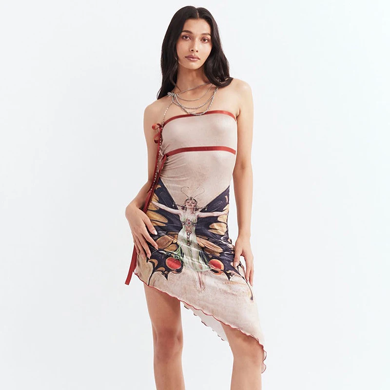 American Vintage Women's Dress Summer 2023 Butterfly Girl Printed Fashion Chic Elegant Sleeveless Off Shoulder Irregular Dresses
American Vintage Women's Dress Summer 2023 Butterfly Girl Printed Fashion Chic Elegant Sleeveless Off Shoulder Irregular Dresses