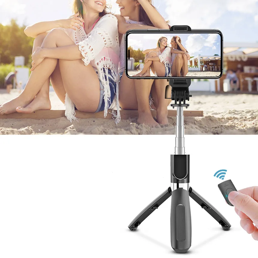 

4IN1 NEW bluetooth Wireless Selfie Stick Mini Light Tripod Extendable Monopod with Remote shutter For IOS Android phone Camera